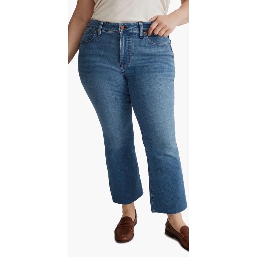 Madewell Raw Hem Kick Out Crop Jeans Plus Size 26 W Was $138! NWT
